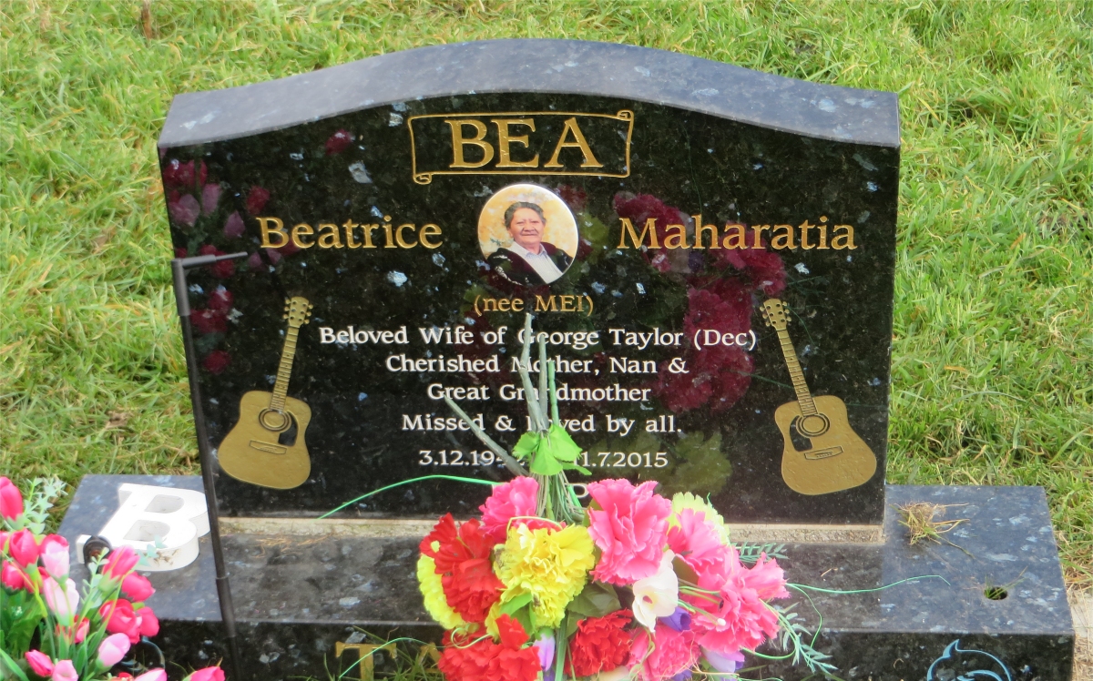 Gisborne District Council Cemetery Database Beatrice Maharatia