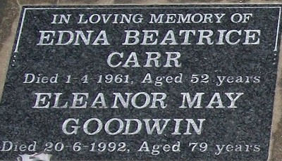 Gisborne District Council Cemetery Database Edna Beatrice Carr