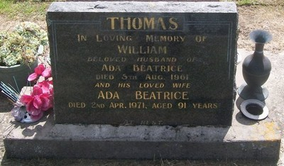 Gisborne District Council Cemetery Database Ada Beatrice Thomas