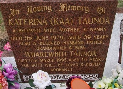 Picture of Taruheru cemetery, block 30, plot 484.