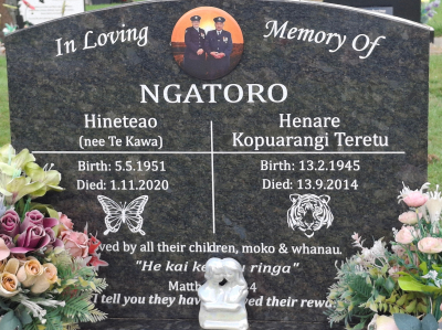 Picture of TARUHERU cemetery, block 42, plot 312.