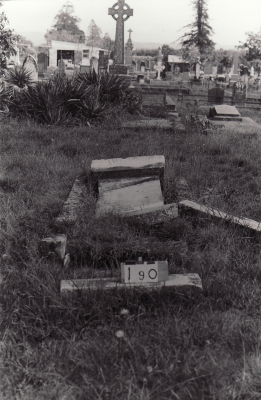 Historic picture of Makaraka cemetery, block MKB, plot 190.