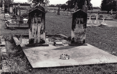 Historic picture of Makaraka cemetery, block MKB, plot 649.