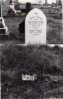 Historic picture of Makaraka cemetery, block MKC, plot 948.