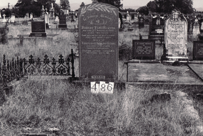 Historic picture of Makaraka cemetery, block MKG, plot 486.