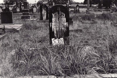 Historic picture of Makaraka cemetery, block MKG, plot 538.