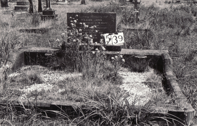 Historic picture of Makaraka cemetery, block MKG, plot 539.