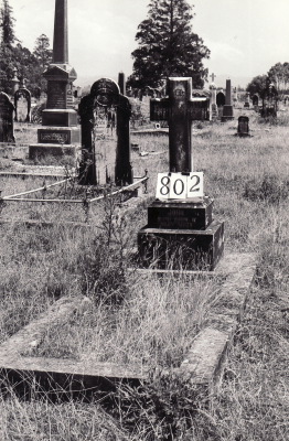 Historic picture of Makaraka cemetery, block MKG, plot 802.