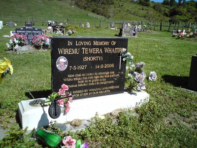 Historic picture of Tokomaru Bay cemetery, block TKM, plot 205.